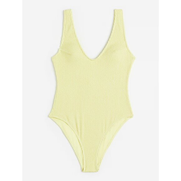 Yellow H&M One-Piece Scoop Neck Bathing Suit | Size Large - Picture 2 of 10
